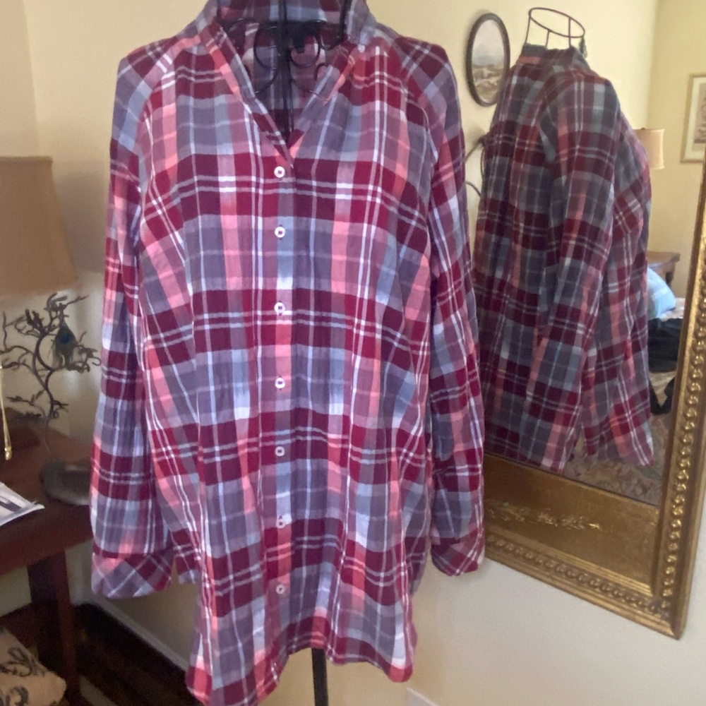 Plaid Button-Up Shirt for women